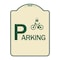 Signmission Parking With Cycle and Lock Symbol Heavy-Gauge Aluminum Architectural Sign, 24" x 18", TG-1824-24625 A-DES-TG-1824-24625 - alternate 1